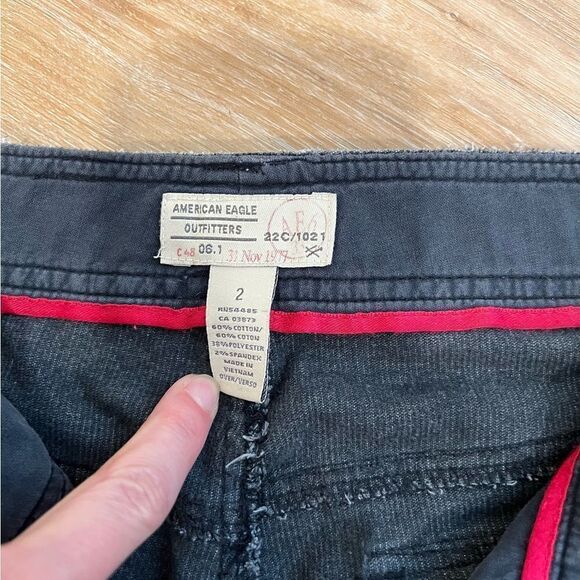 VINTAGE AMERICA EAGLE OUTFITTERS Black Utility Jeans Size 2 - Picture 3 of 9